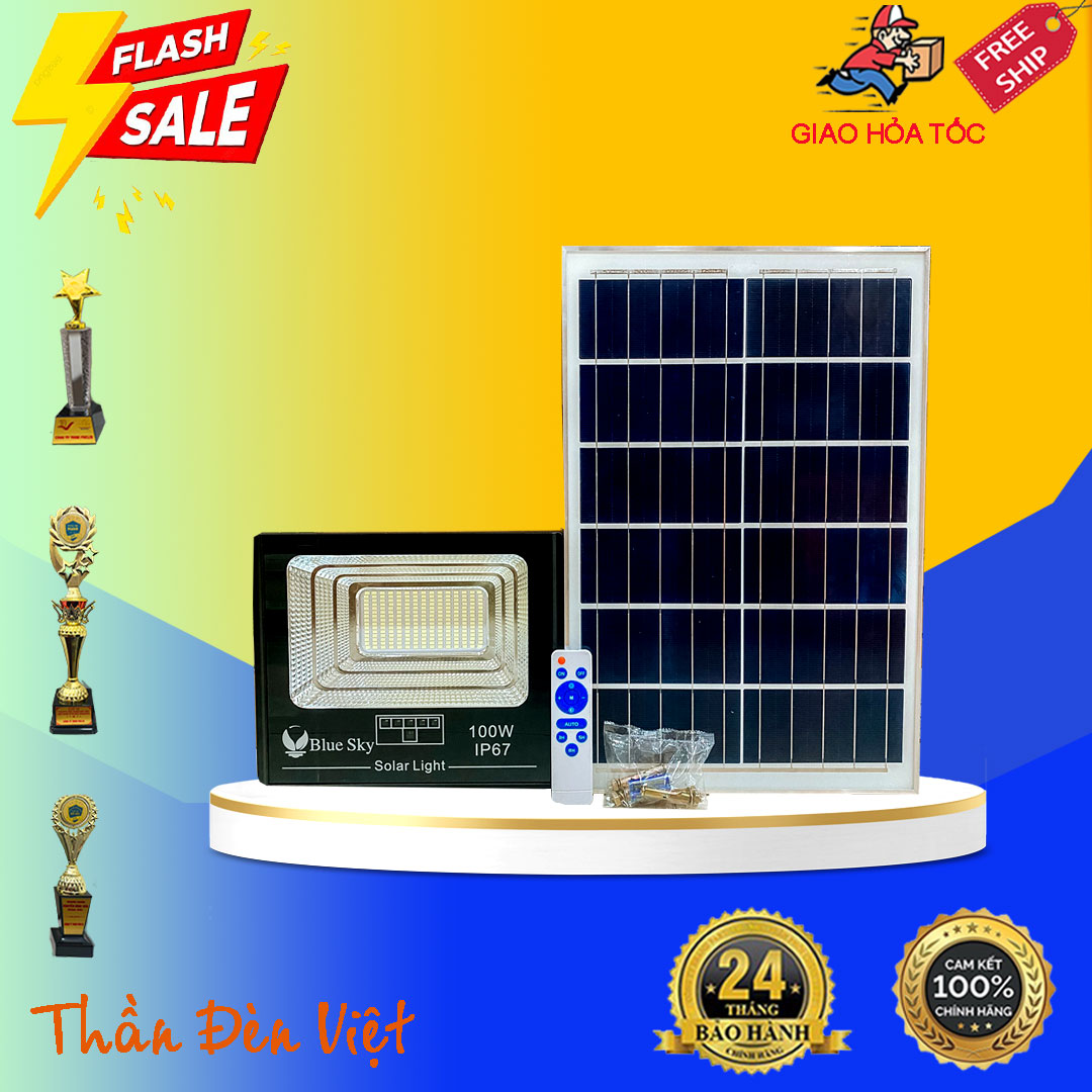 Đèn pha NLMT 100w mẫu mới