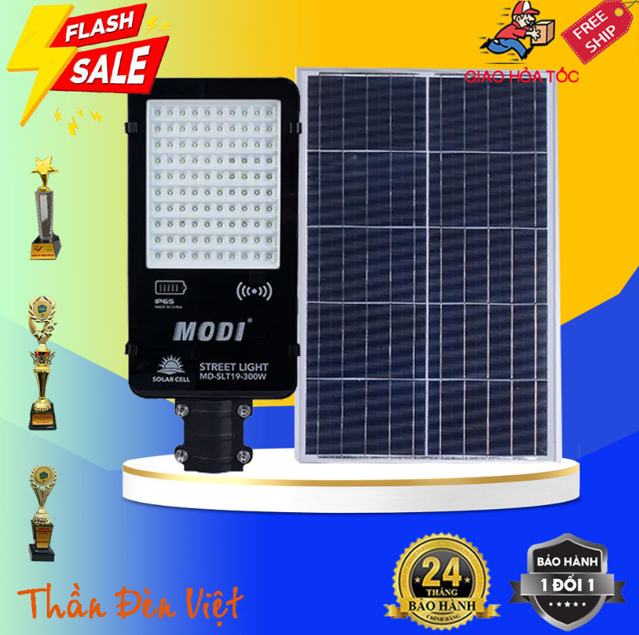 Đèn đường năng lượng mặt trời Thái Lan 300W 6500K màu trắng