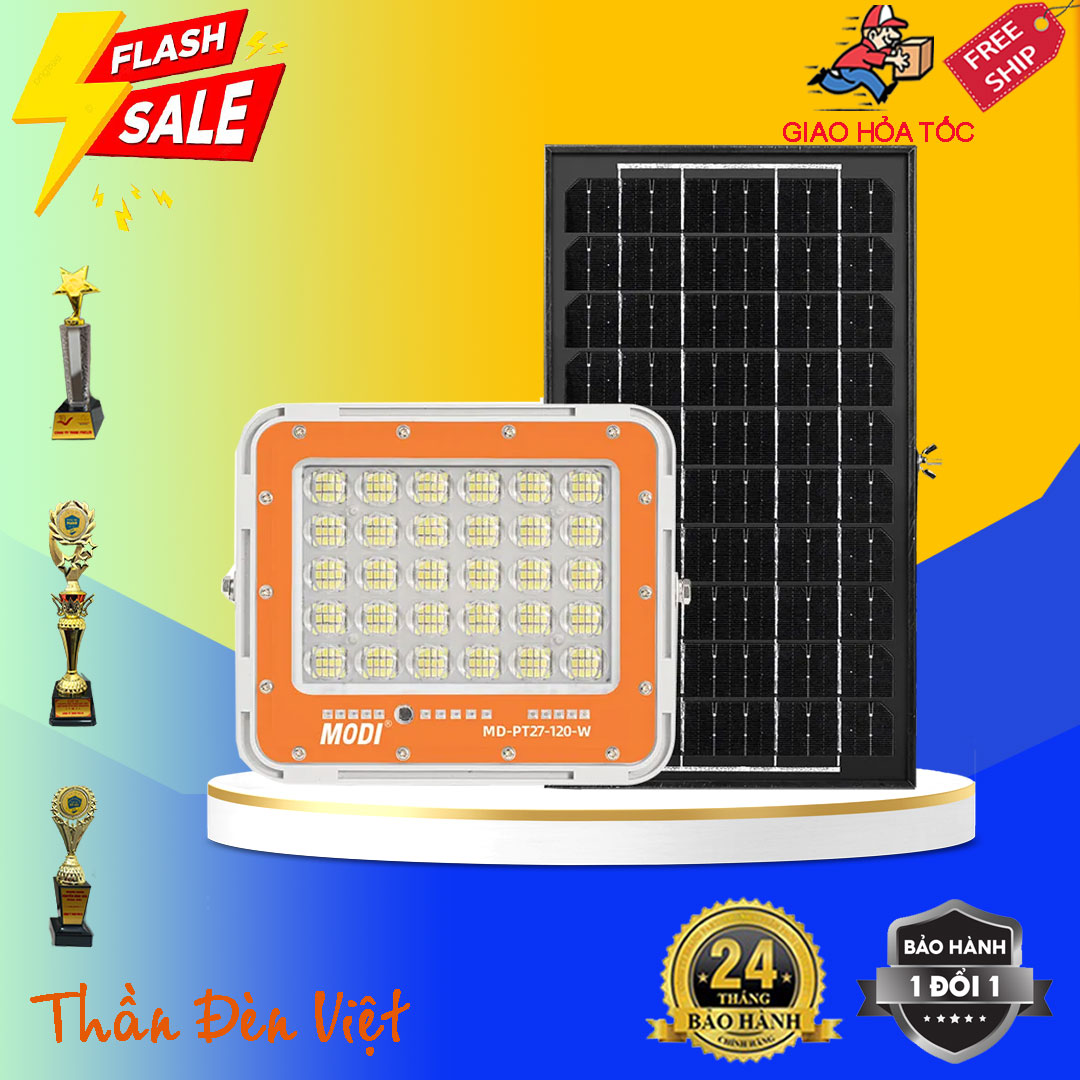Đèn pha năng lượng mặt trời Thái Lan điều khiển từ xa 120W