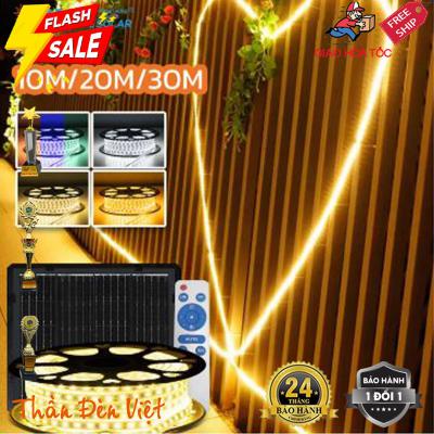 Đèn dây siêu sáng trang trí năng lượng mặt trời 20M ánh sáng vàng