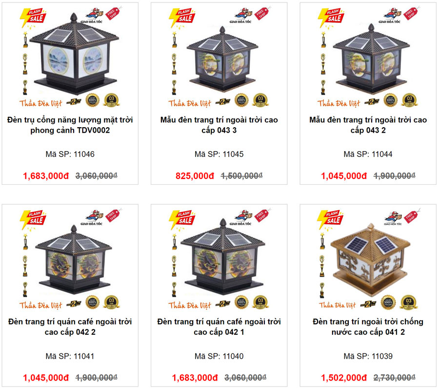 Bảng báo giá đèn trụ cổng năng lượng mặt trời sân vườn Bảng báo giá đèn trụ cổng năng lượng mặt trời sân vườn
