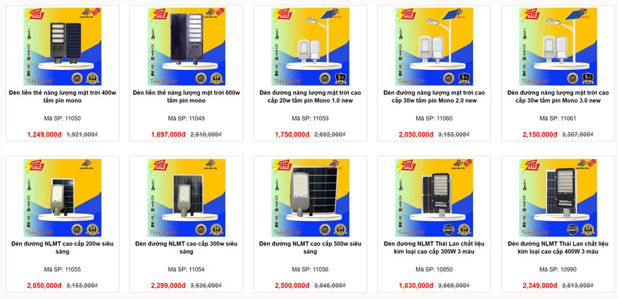 Báo giá đèn đường năng lượng mặt trời giá rẻ