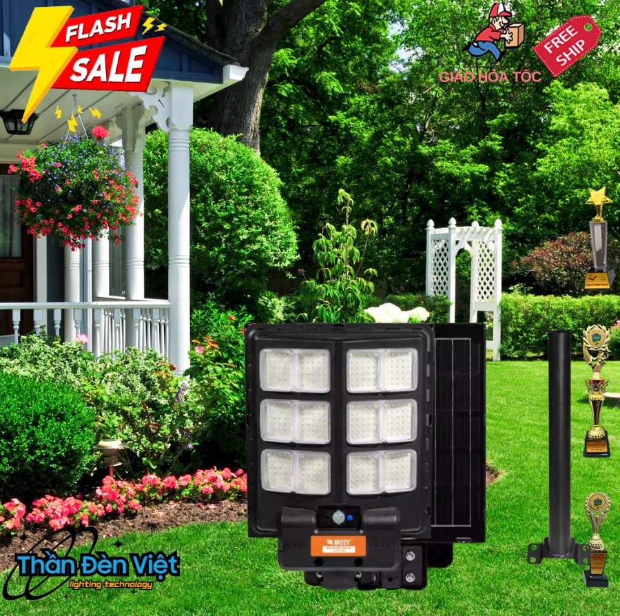 Đèn đường năng lượng mặt trời chữ V 300W