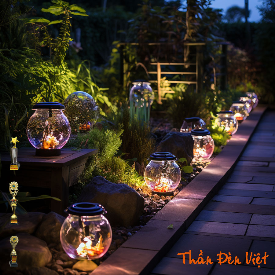 Đèn led trang tri sân vườn năng lượng mặt trời