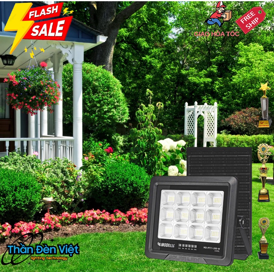 Đèn pha năng lượng mặt trời 200W