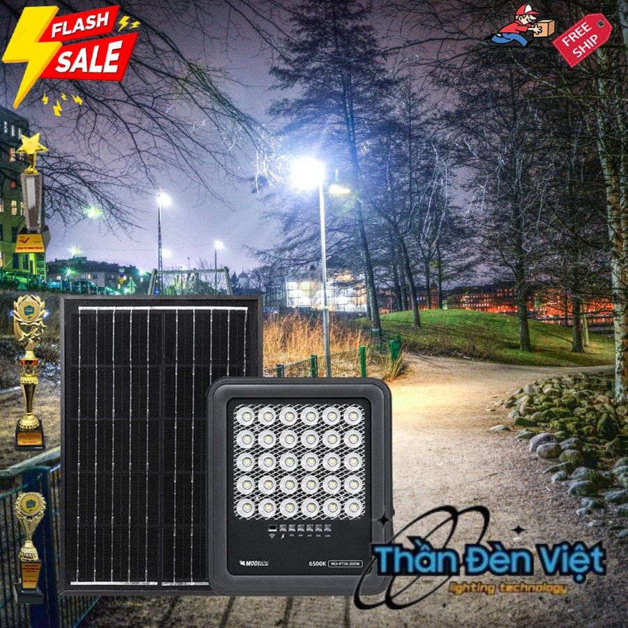 Đèn pha năng lượng mặt trời 200W