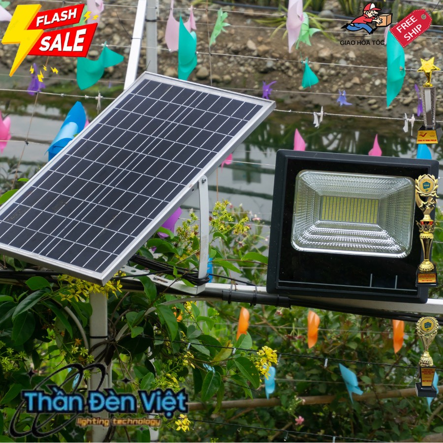 Đèn sân vườn năng lượng mặt trời 100W