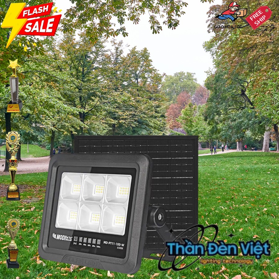Đèn năng lượng mặt trời chính hãng 100W
