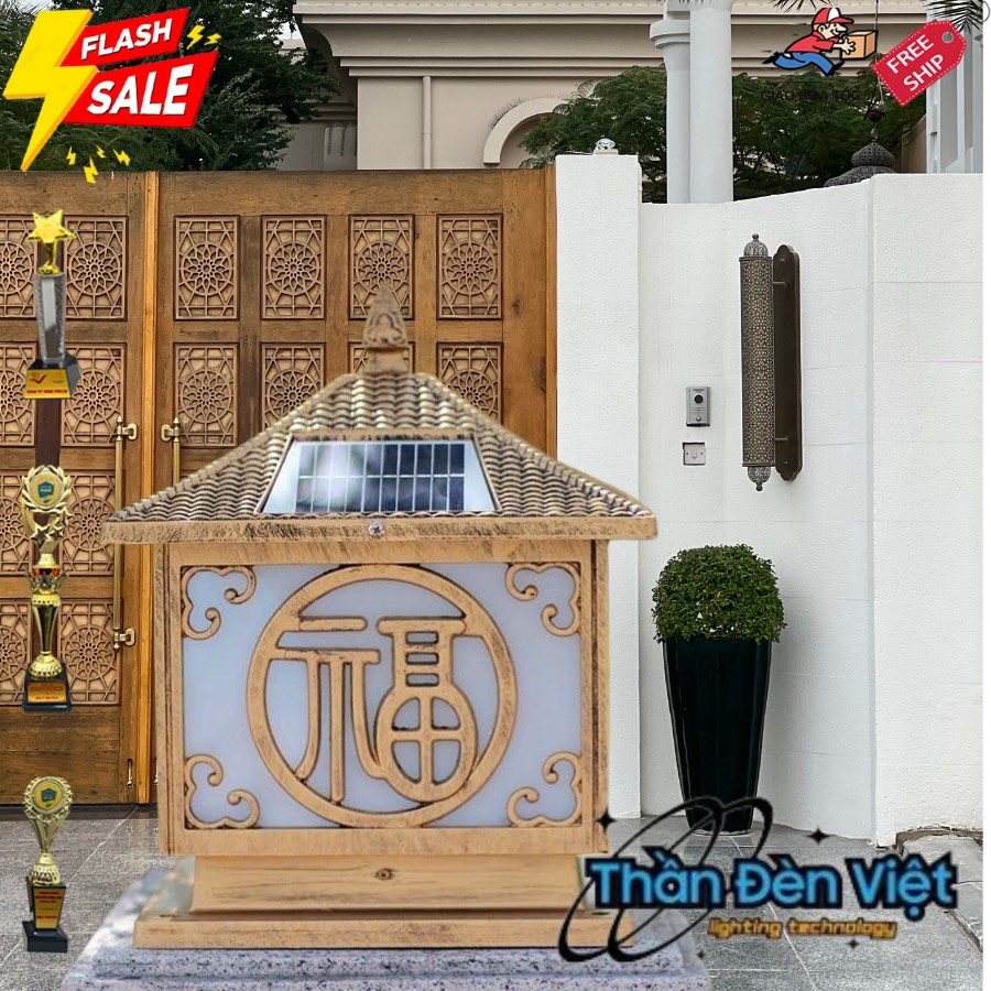 Đèn trụ cổng năng lượng mặt trời chính hãng